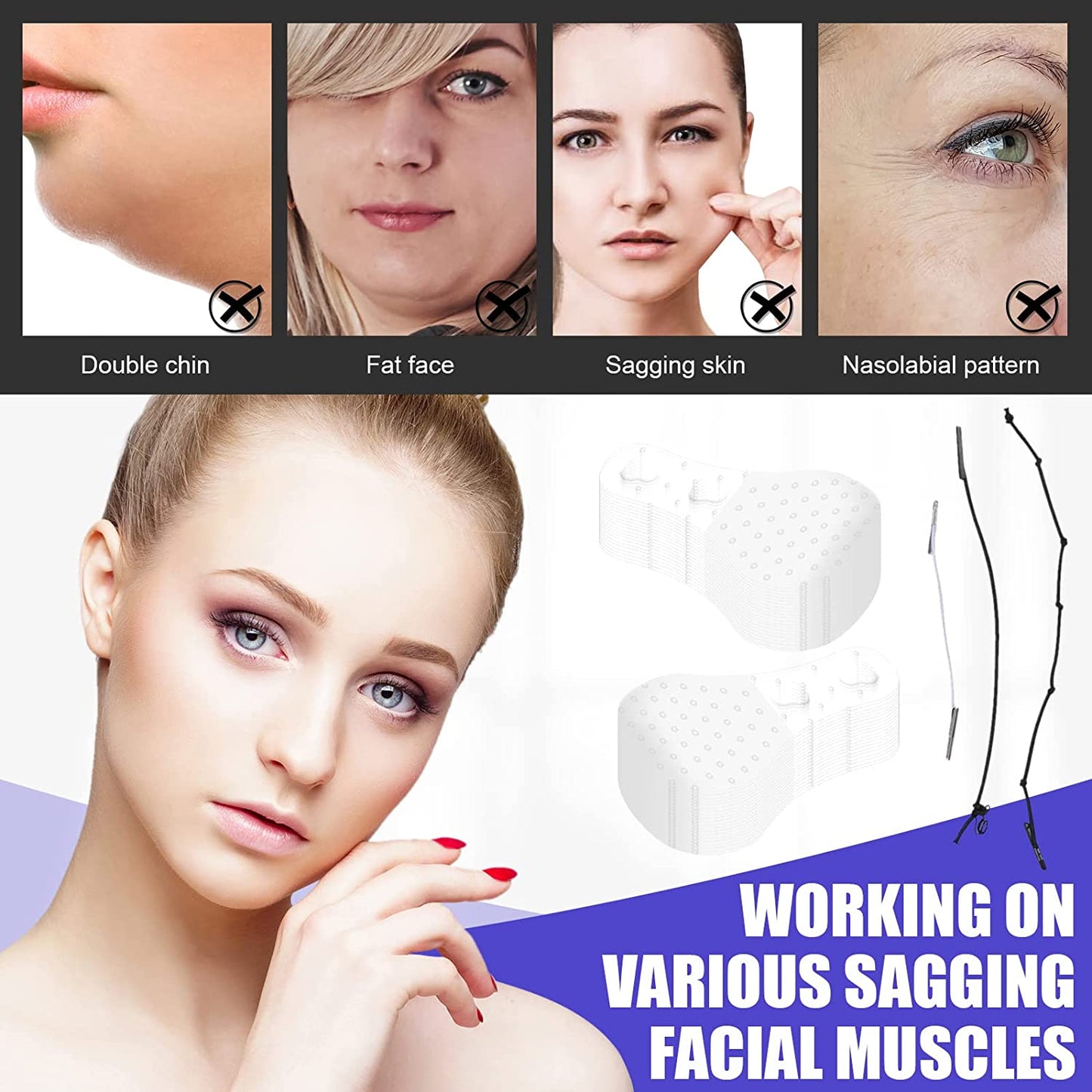 Buy 1 Get 1 Free 49%OFF🔥New Ultra Invisible Waterproof Face Lift Stickers Complete Kit