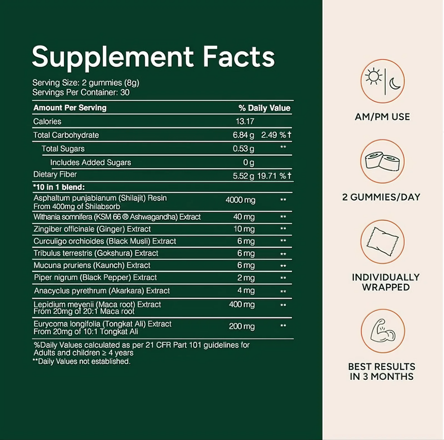 BeautyNue 10-in-1 Gummies – 4000mg Super Herbs Blend – 60 Count, Clean & Sugar-Free