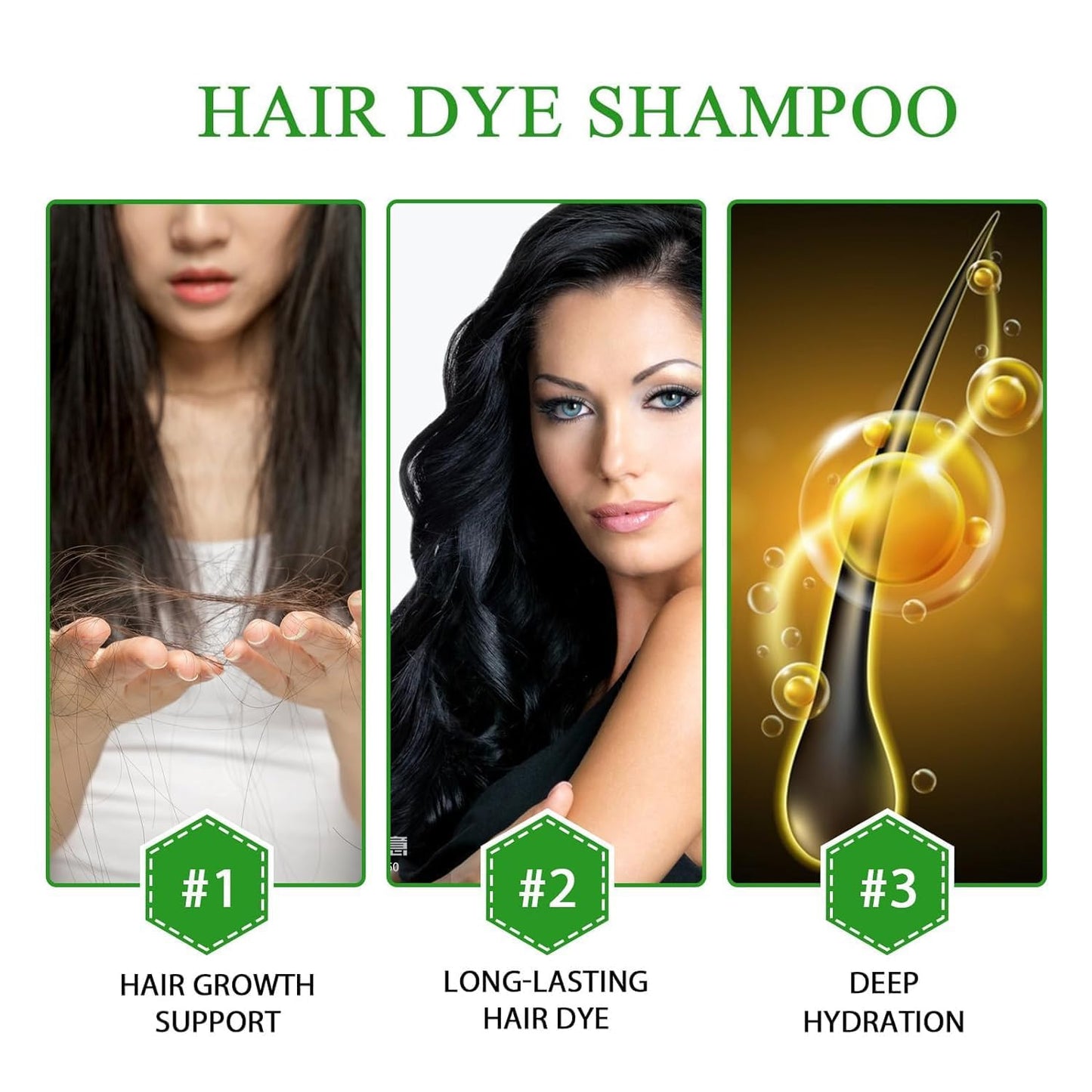 No Gloves. No Mess. Just Gorgeous Color.-- Hair Instant Dye Shampoo