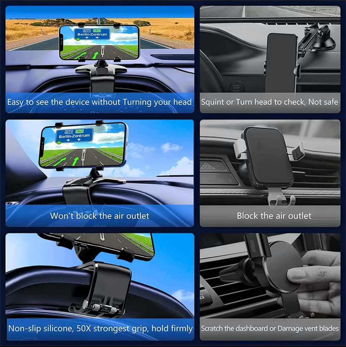 Summer Sale 49% off🔥360°Adjustable Car Dashboard Mobile Phone Holder