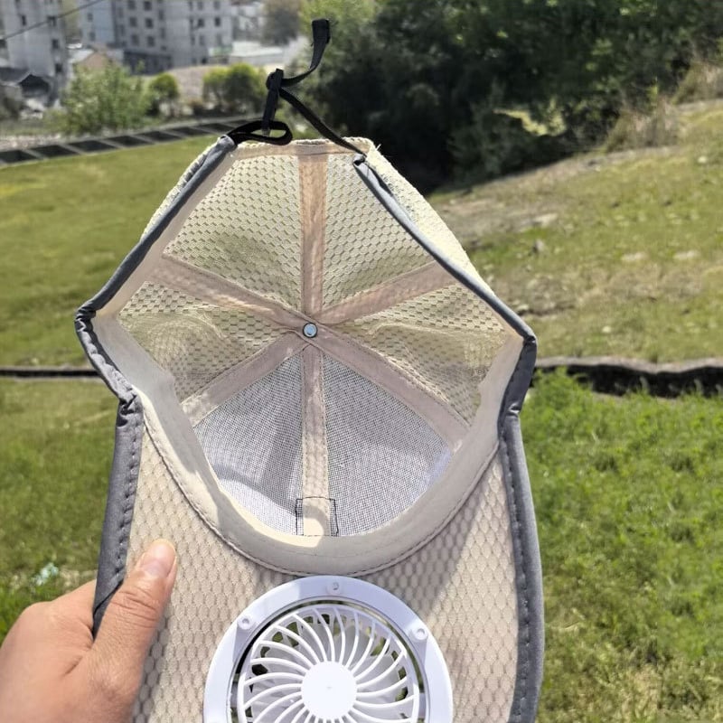 2-in-1 Solar Rechargeable Fan Breathable Mesh Baseball Cap
