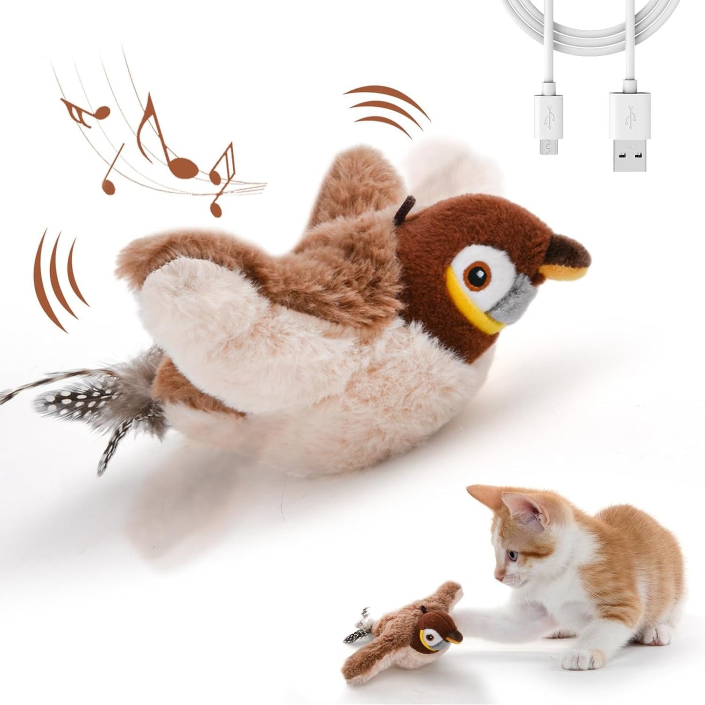Last Day 49% OFF - 🐾Interactive Chirping Bird Cat Toy