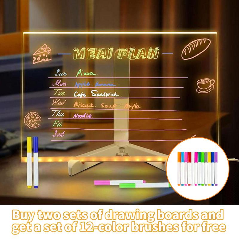 🔥Creative Rewritable Acrylic LED Message Board - (come with 7 Pens)