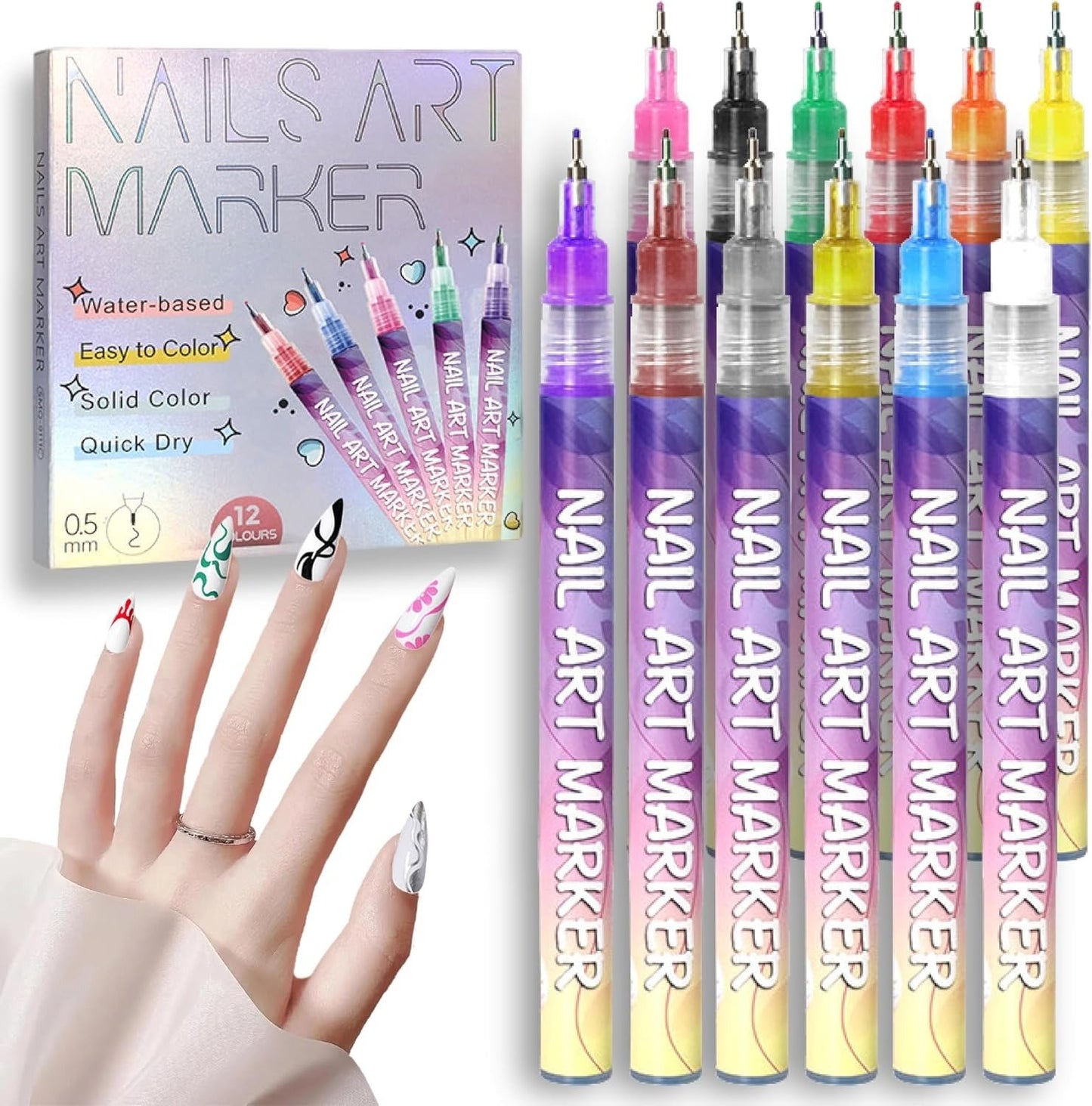 Last Day 49% OFF🎨12 Colors Nail Art Pens Set