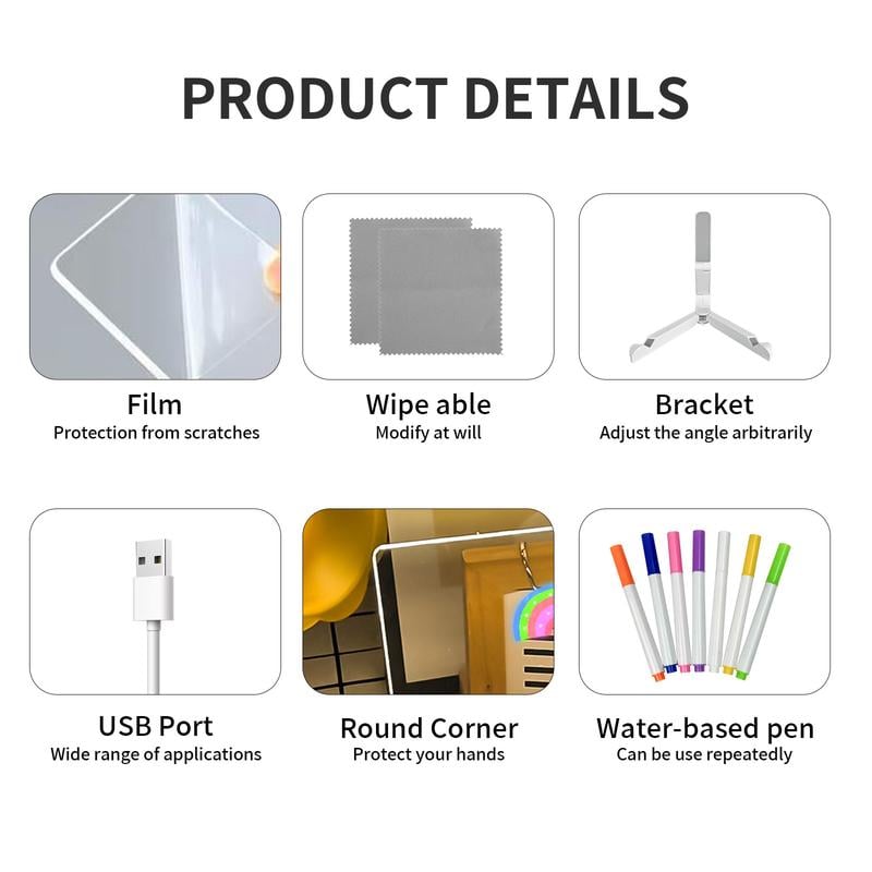 🔥Creative Rewritable Acrylic LED Message Board - (come with 7 Pens)