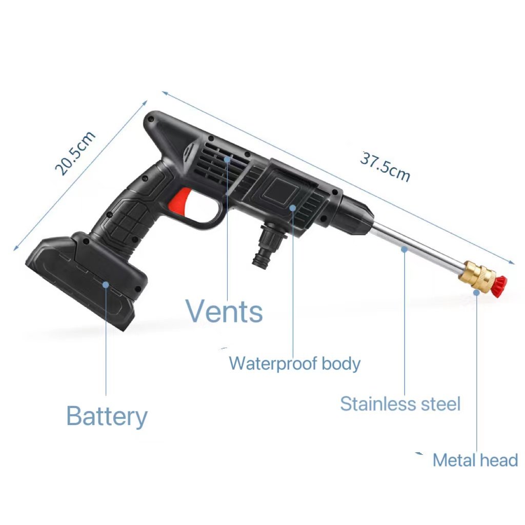 Cordless Portable High Pressure Spray Water Gun - Buy a set and get a free foam bottle!
