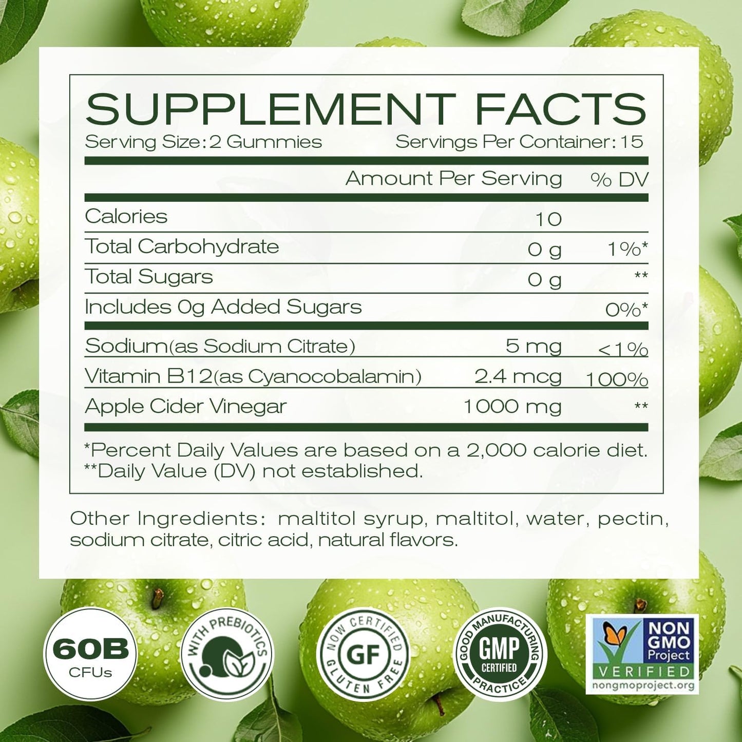 🔥2025 HOT SALE-49% OFF🔥Sugar-Free Apple Cider Vinegar (ACV) Gummies with The Mother & B12