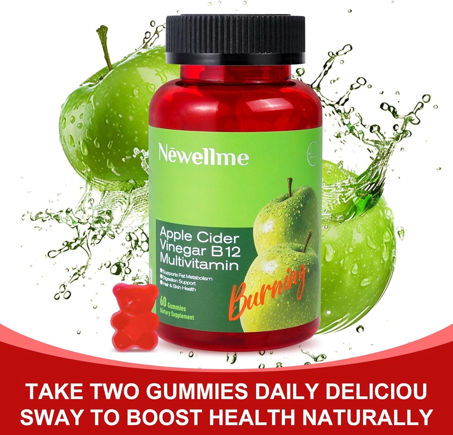 🔥2025 HOT SALE-49% OFF🔥Sugar-Free Apple Cider Vinegar (ACV) Gummies with The Mother & B12
