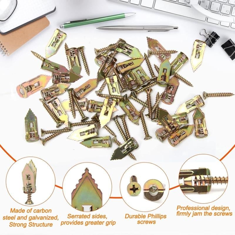 🔥Last Day 50% OFF -🔩40PCS Self-Drilling Drywall Anchors and Screws Kit