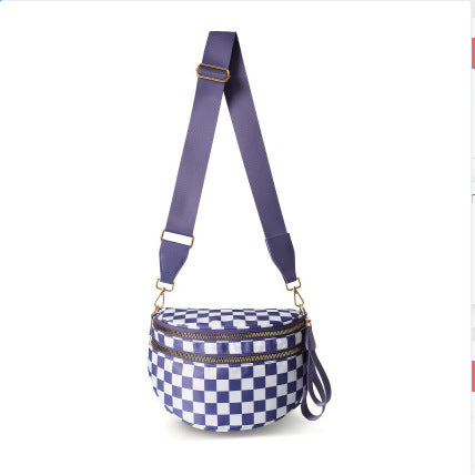 🌟LAST DAY 49% OFF🌟Black and White Checkered Nylon Bum Bag
