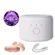 Portable Retainer Cleaner UV Ultrasonic False Teeth Retainer Cleaner Ultrasonic Cleaner For Retainers Dentures Jewelry Cleanin