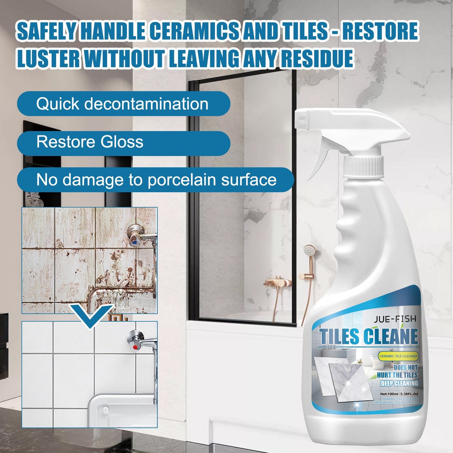 💥 Deep Clean in Seconds! Tile Grout Cleaner Spray 49% OFF | Heavy-Duty Stain Buster!