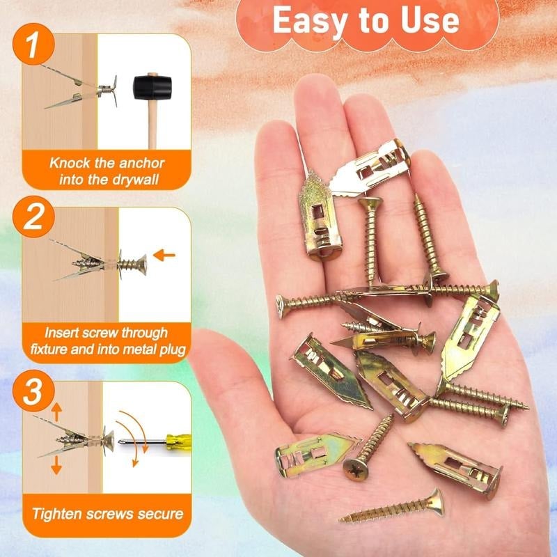 🔥Last Day 50% OFF -🔩40PCS Self-Drilling Drywall Anchors and Screws Kit