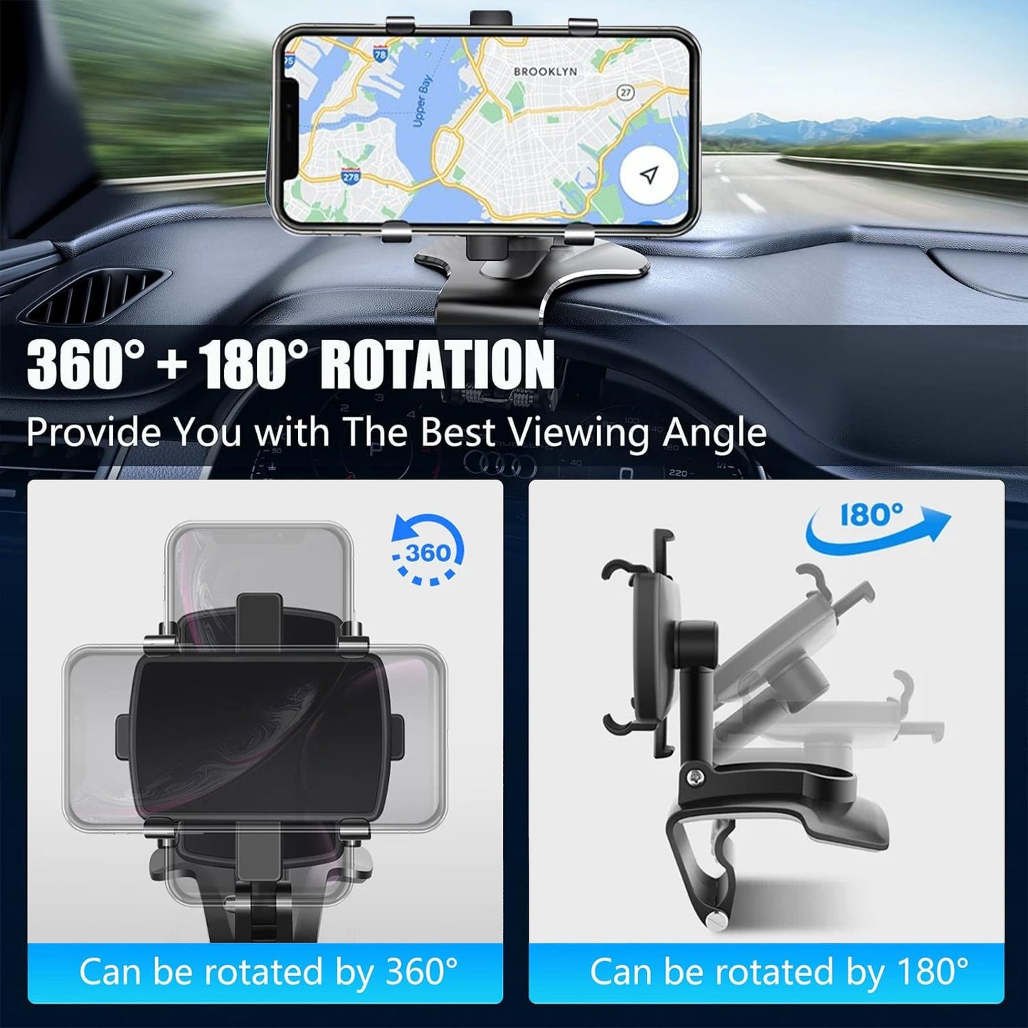 Summer Sale 49% off🔥360°Adjustable Car Dashboard Mobile Phone Holder