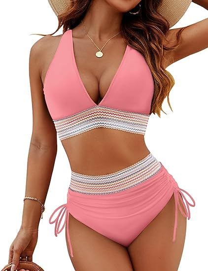 Summer Discount 49% OFF🔥2025 High Waisted Tummy Control Color Block Bikini Sets