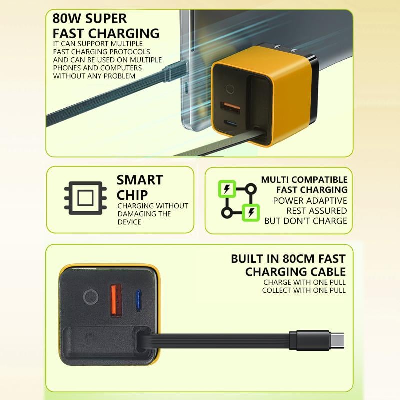 ๐โก3-in-1 80W GaN Charger ๐ 49% OFF โ Limited Time ๐