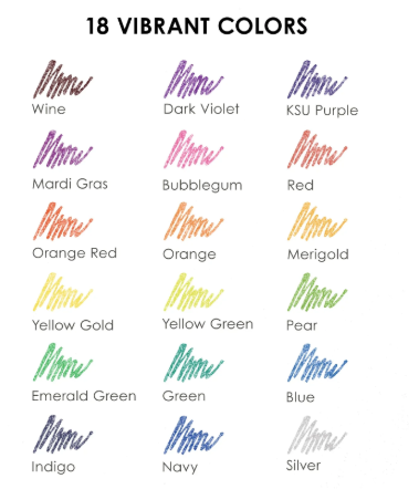 Jumbo Iridescent Glitter Gel Ink Pen Set Of 18