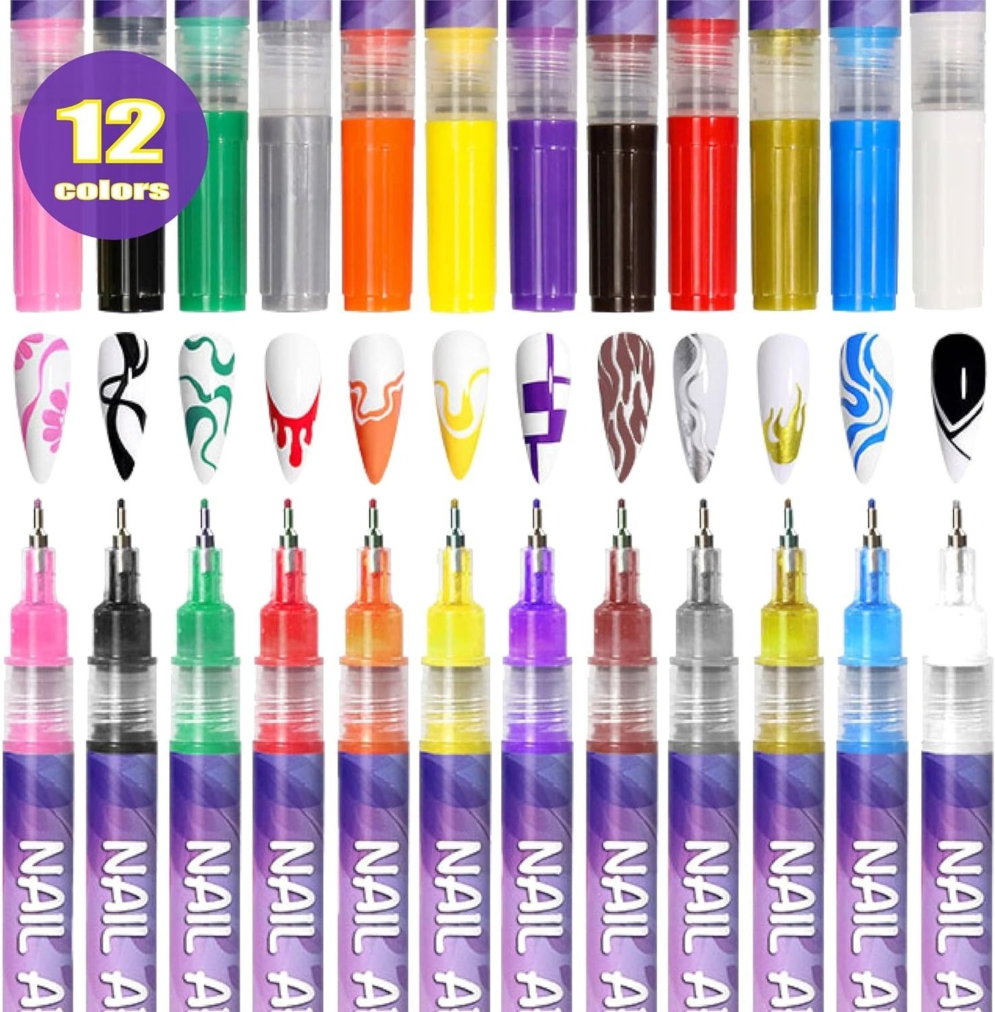 Last Day 49% OFF🎨12 Colors Nail Art Pens Set