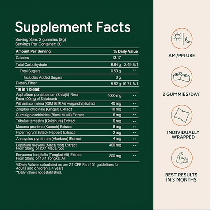 BeautyNue 10-in-1 Gummies – 4000mg Super Herbs Blend – 60 Count, Clean & Sugar-Free