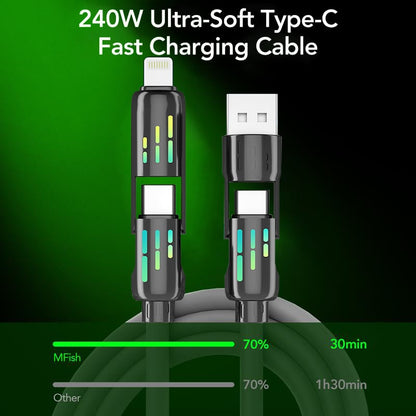 2025 New Year's Sale 49%off🔥Mfish 240W 4-in-1 USB C Cable
