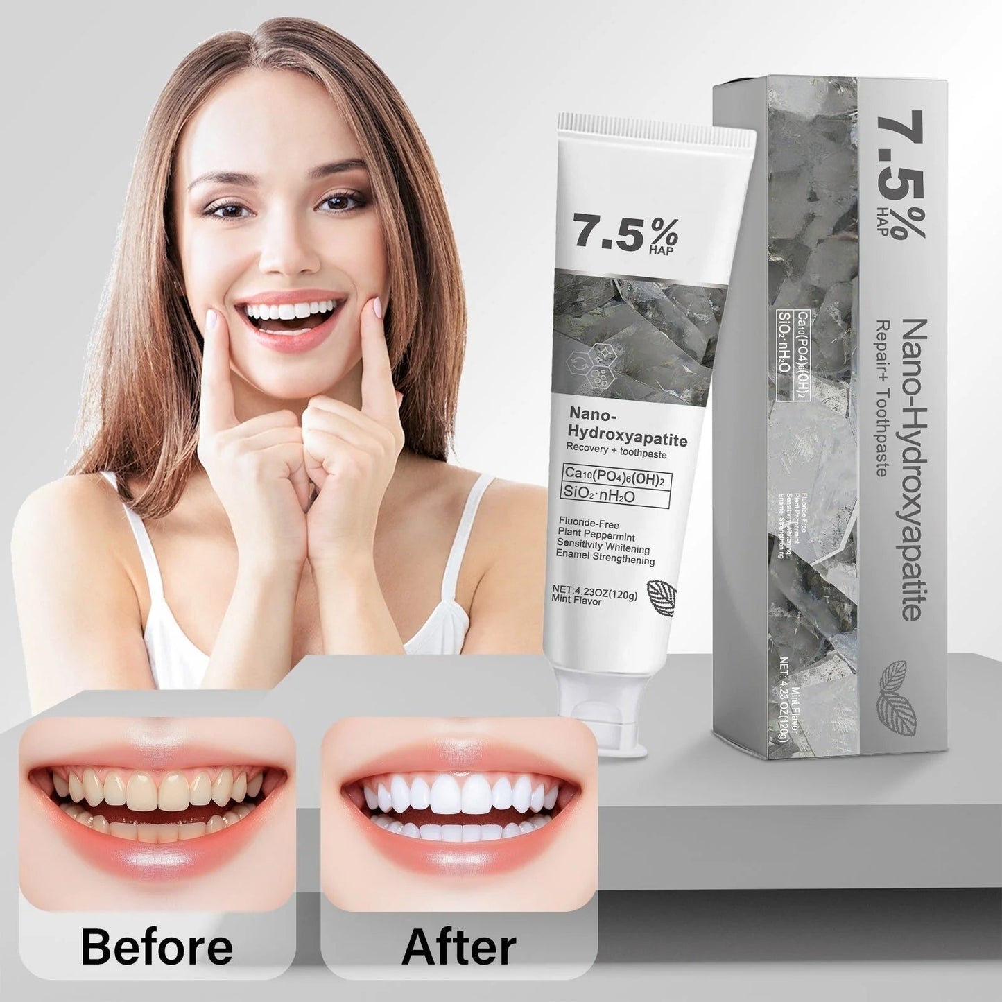BeautyNue™Fluoride-Free Hydroxyapatite Toothpaste 🦷✨🔬