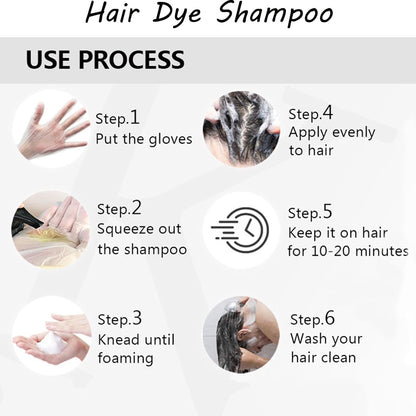 No Gloves. No Mess. Just Gorgeous Color.-- Hair Instant Dye Shampoo