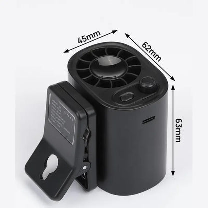 Car Clip On Fan with LED Display -360° Rotation, 100 Speeds Adjustable, USB Rechargeable