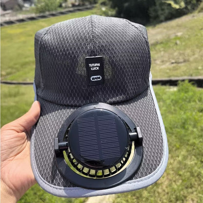 2-in-1 Solar Rechargeable Fan Breathable Mesh Baseball Cap