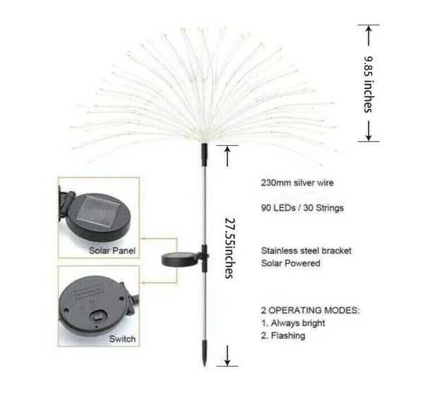 BUY MORE GET MORE FREE 49%off🔥🔥Waterproof Solar Garden Fireworks Lamp
