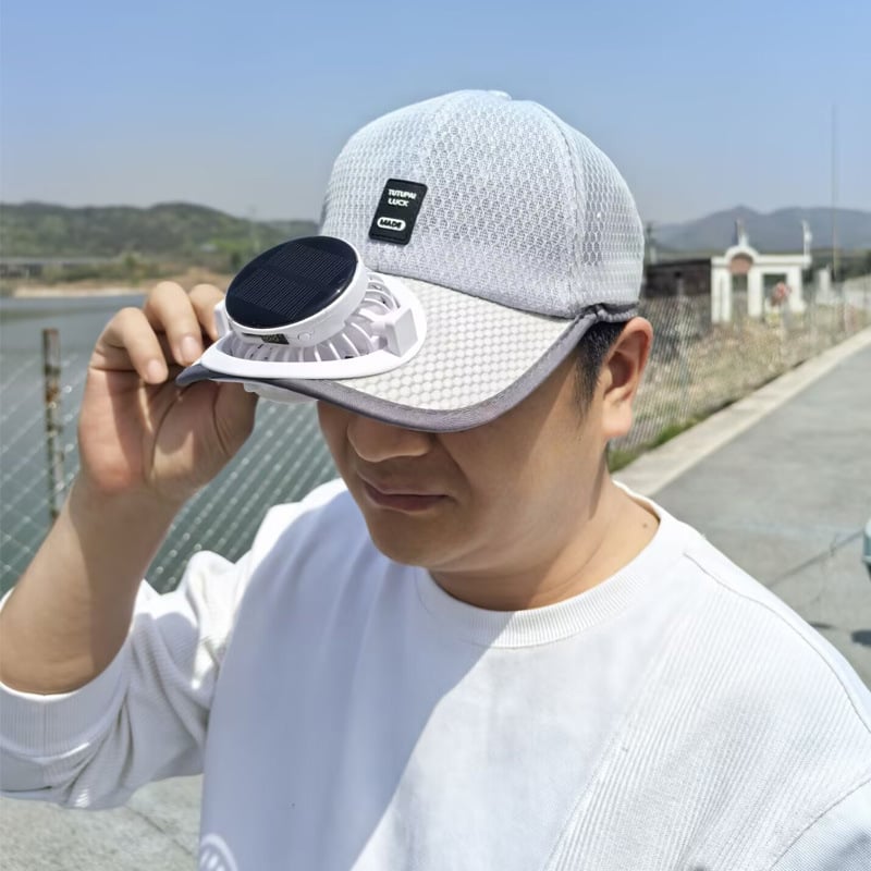 2-in-1 Solar Rechargeable Fan Breathable Mesh Baseball Cap