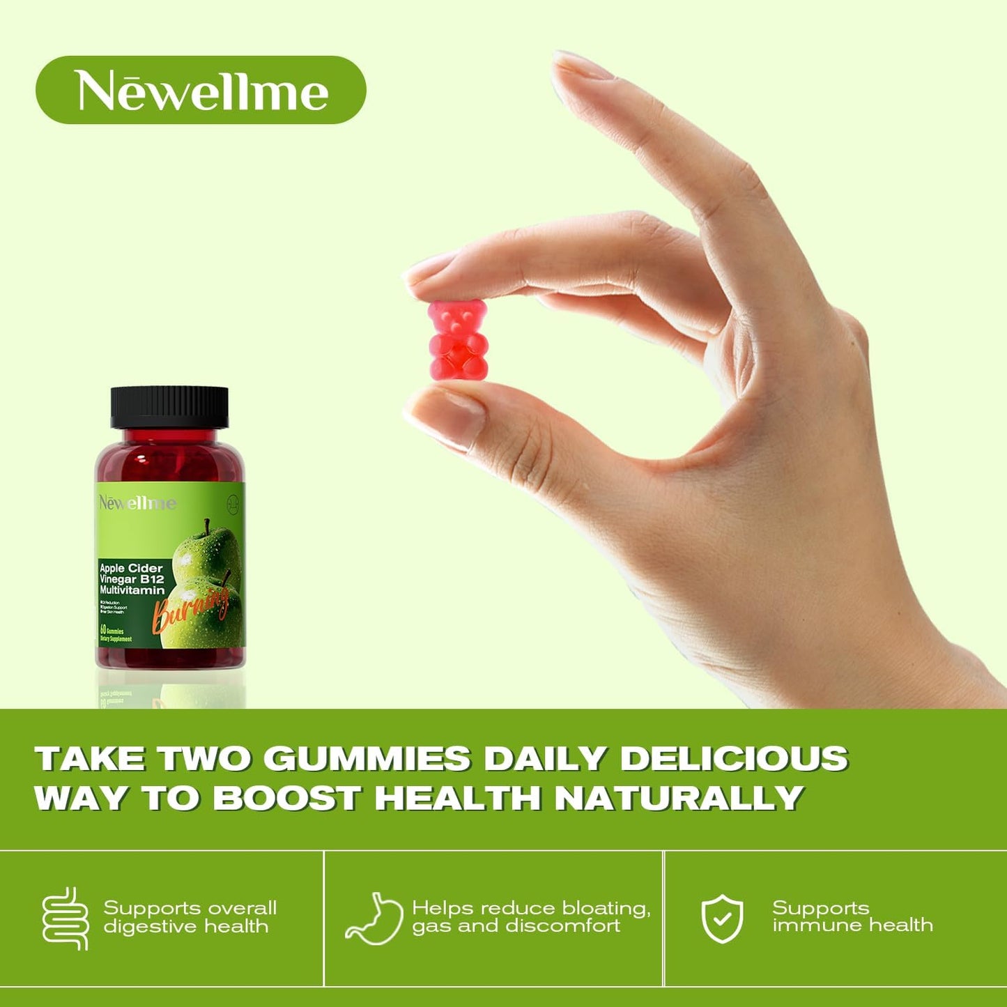 🔥2025 HOT SALE-49% OFF🔥Sugar-Free Apple Cider Vinegar (ACV) Gummies with The Mother & B12