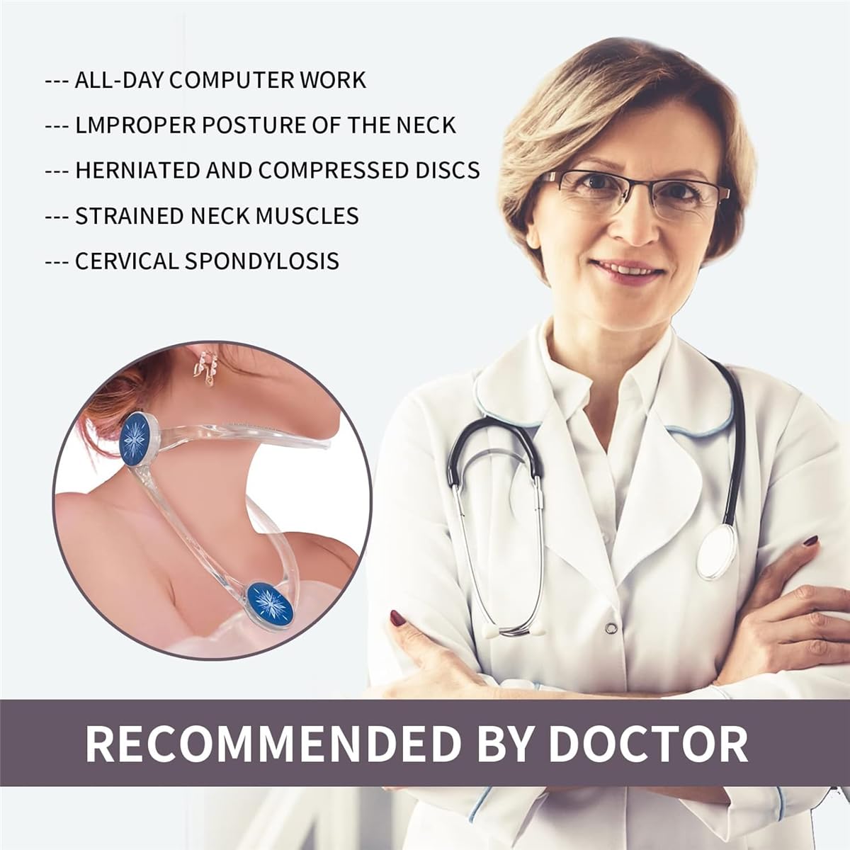 ⏰ LAST CHANCE! 49% OFF Neck Brace -Adjustable, Pain Relief & Support 🔥