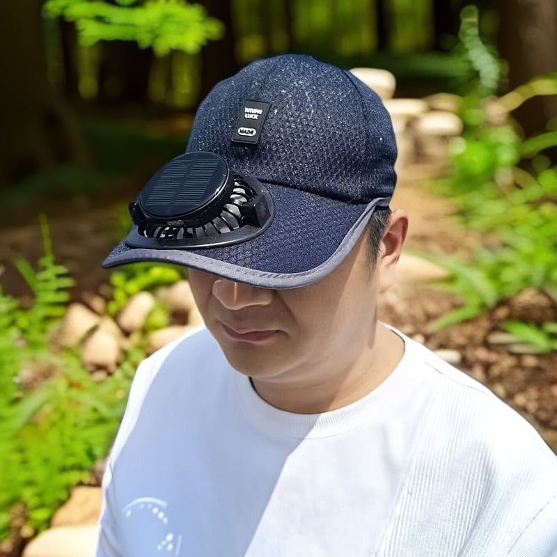 2-in-1 Solar Rechargeable Fan Breathable Mesh Baseball Cap