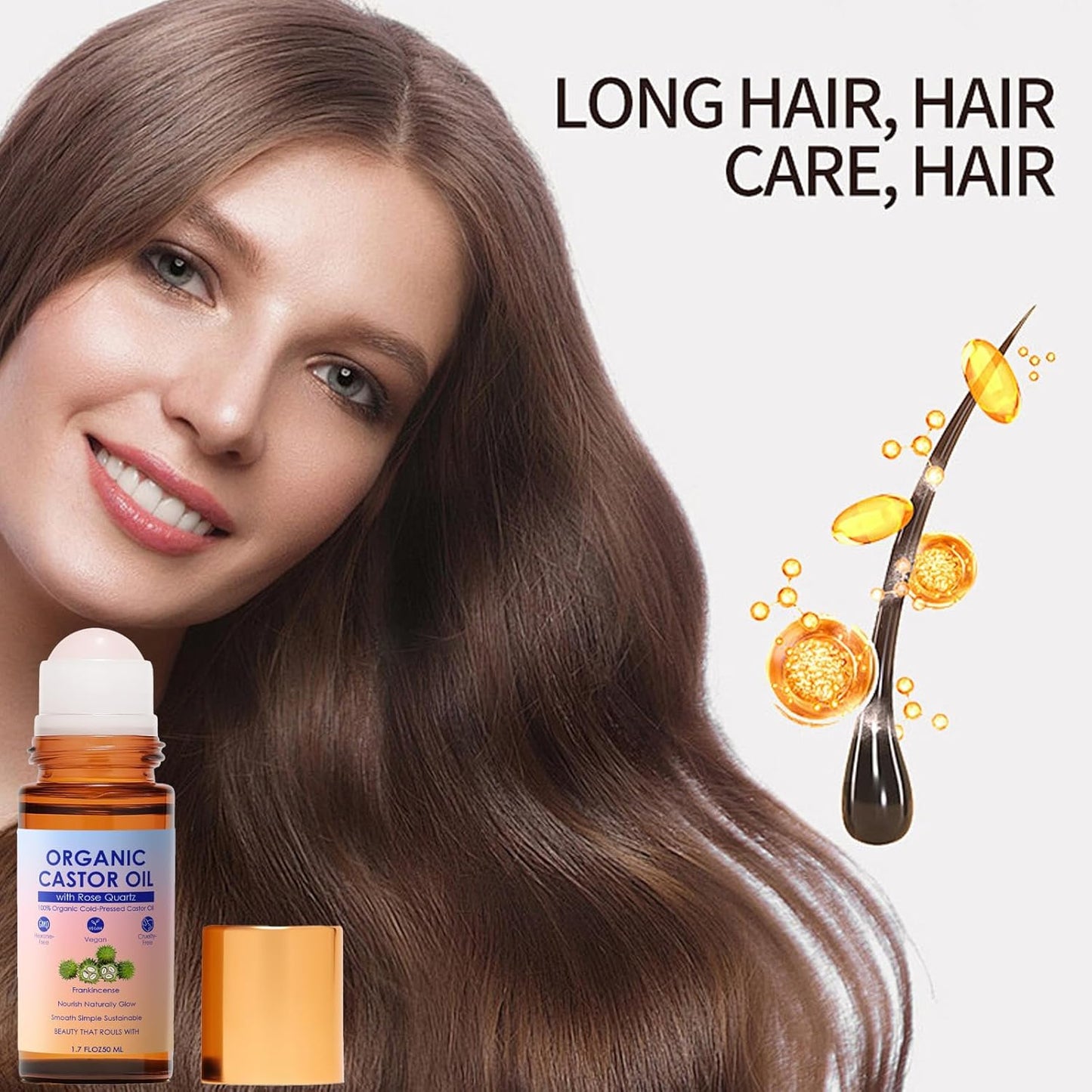 BUY MORE GET MORE FREE 49%off🔥🔥Organic Castor Oil Roll On Rose Quartz