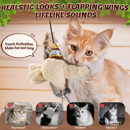 Last Day 49% OFF - 🐾Interactive Chirping Bird Cat Toy
