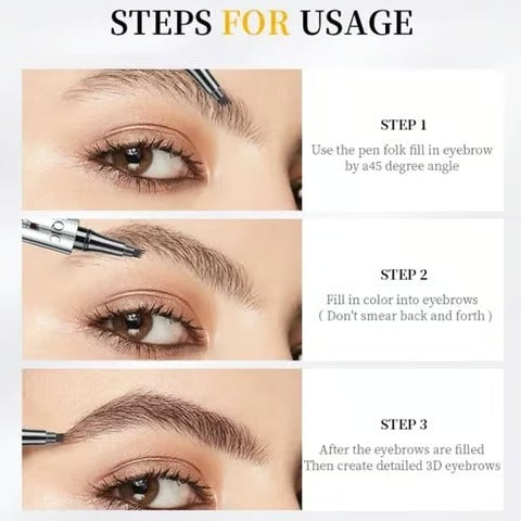 3D Microblading Eyebrow Pen 4 Fork Tip Tattoo Pencil