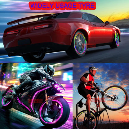 4 PCS Tire Valve Light Colorful LED Car Wheel Lights