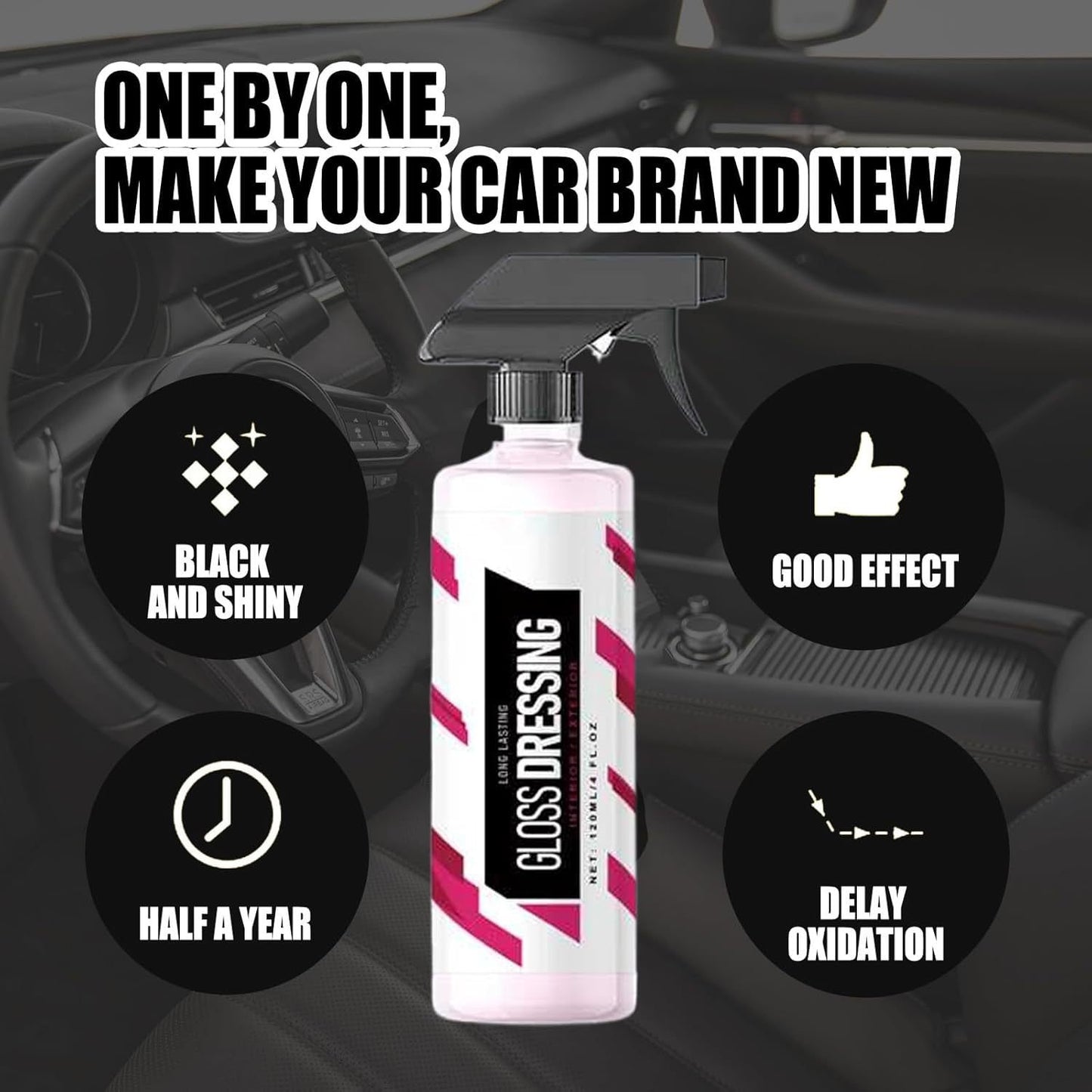 Gloss Dressing - Plastic decoration and tire polish, automotive plastic repair agent