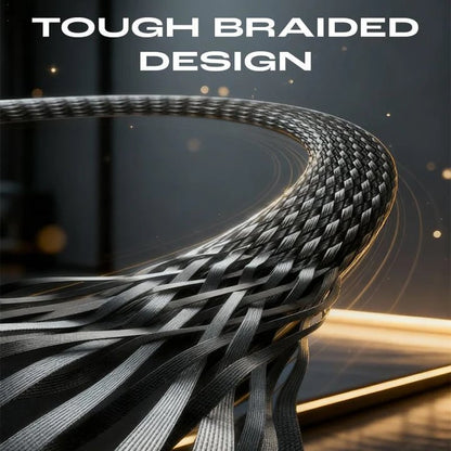 🔥📱240W Braided Fast Charge Cable With Built-in Phone Stand