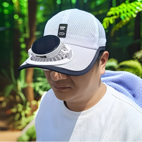 2-in-1 Solar Rechargeable Fan Breathable Mesh Baseball Cap