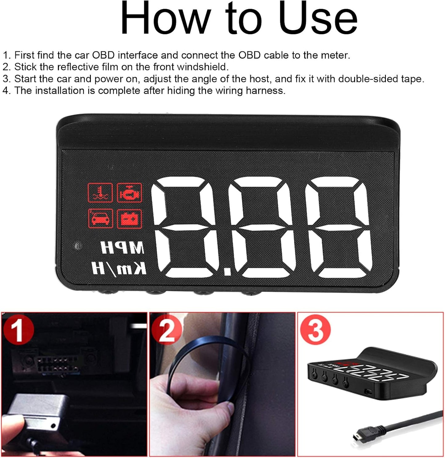 Last Day 49% OFF 🔥 Car Head Up Display Projector Speedometer