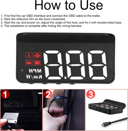 Last Day 49% OFF 🔥 Car Head Up Display Projector Speedometer