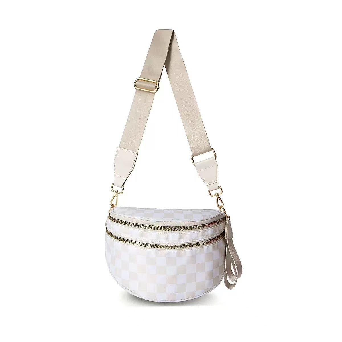 🌟LAST DAY 49% OFF🌟Black and White Checkered Nylon Bum Bag