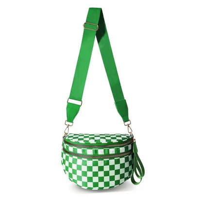 🌟LAST DAY 49% OFF🌟Black and White Checkered Nylon Bum Bag