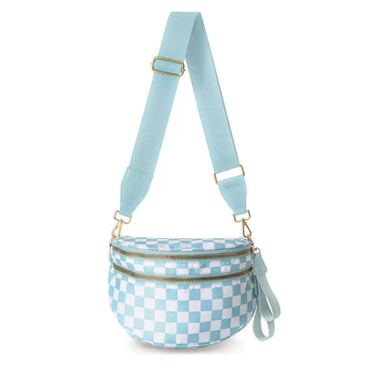 🌟LAST DAY 49% OFF🌟Black and White Checkered Nylon Bum Bag