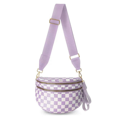 🌟LAST DAY 49% OFF🌟Black and White Checkered Nylon Bum Bag
