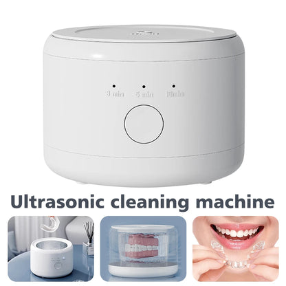 Portable Retainer Cleaner UV Ultrasonic False Teeth Retainer Cleaner Ultrasonic Cleaner For Retainers Dentures Jewelry Cleanin