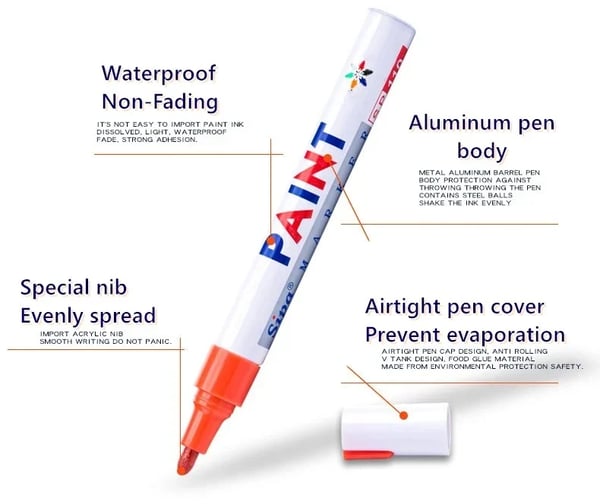 Waterproof Tire Paint Pen💜🧡💛💚💙🤎🖤
