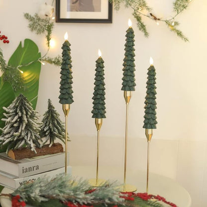 🔮✨Christmas Tree Flameless Taper Candles with Remote Timer