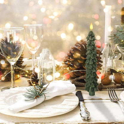 🔮✨Christmas Tree Flameless Taper Candles with Remote Timer